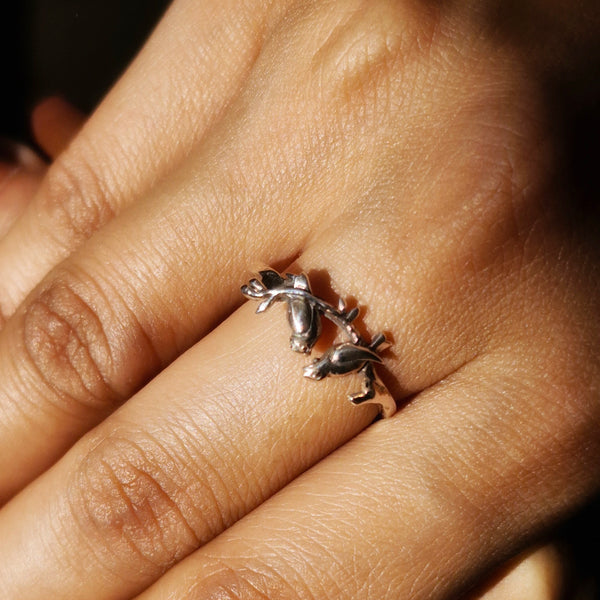 925 Silver Elegant Bird & Branch Motif Ring