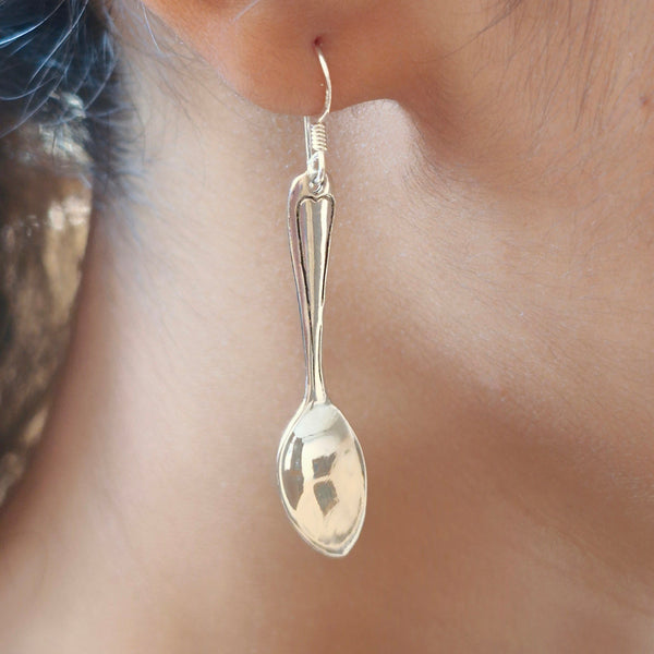 925 Sterling Silver Mismatched Spoon and Fork Earrings