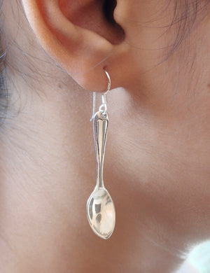 925 Sterling Silver Mismatched Spoon and Fork Earrings